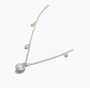 Ettika Silver Dripping Crystals Drop Necklace